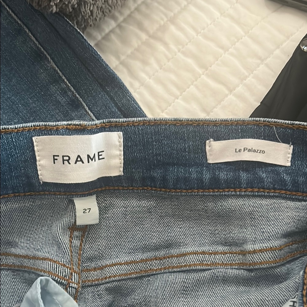 Frame Le Palazzo Blue Jeans 27 Women BNWT, Professionally hemmed 30.5 inseam